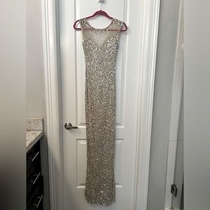 Stunning silver and cream sequin gown